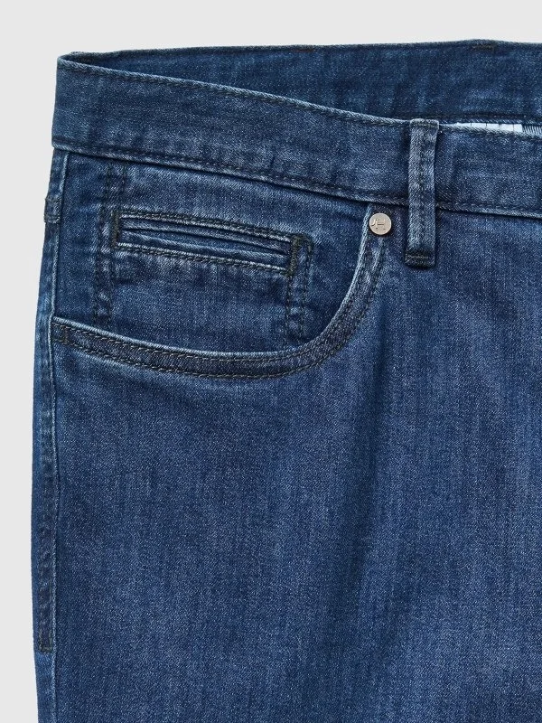 Hiltl 5 Cep İnce İndigo Mavi Pamuk Elastan Denim Regular Fit Pantolon - 3