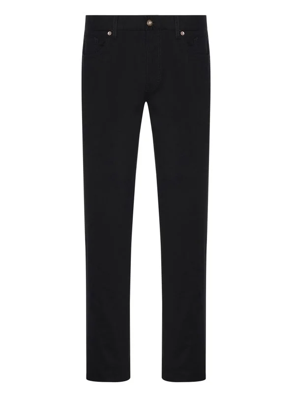 Hiltl 5 Cep Siyah Pamuk Elastan Regular Fit Pantolon - 1