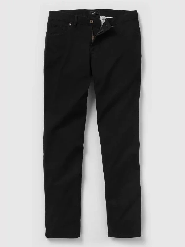 Hiltl 5 Cep Siyah Pamuk Elastan Regular Fit Pantolon - 5