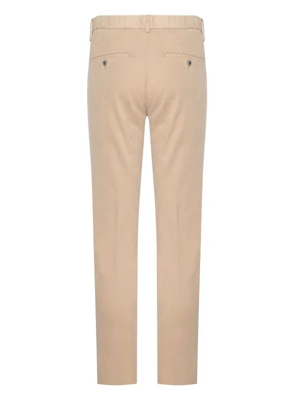 Hiltl Bej Comfort Strech Bel Arkası Lastikli Slim Fit Pamuk Chino Pantolon - 3