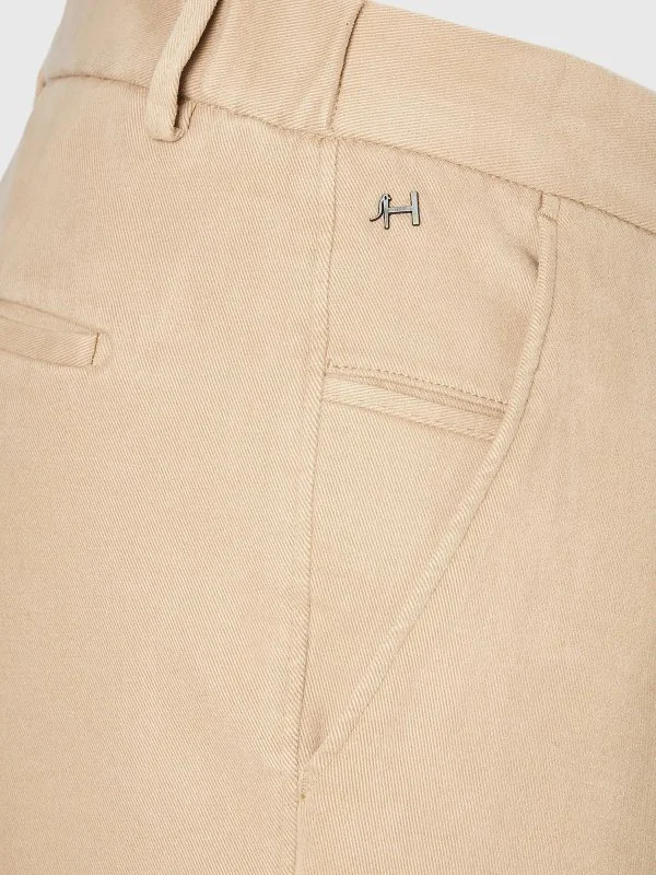 Hiltl Bej Comfort Strech Bel Arkası Lastikli Slim Fit Pamuk Chino Pantolon - 7