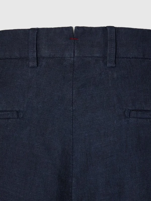 Hiltl Chino Lacivert Saf Keten Regular Fit Pantolon - 4