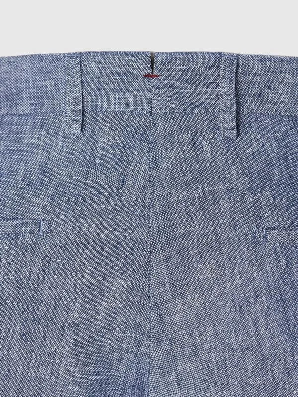 Hiltl Chino Mavi Saf Keten Regular Fit Pantolon - 4