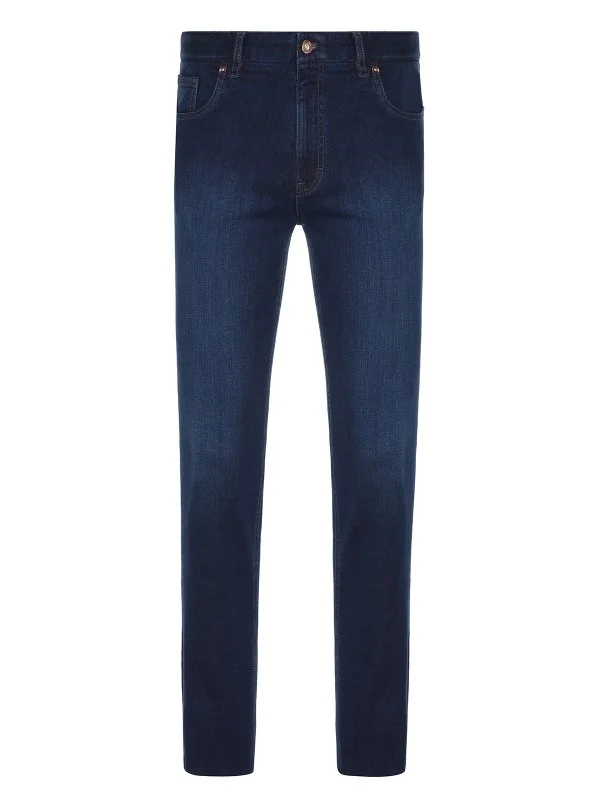 Hiltl Dry Denim Coton Elastane Lacivert Parker 5 Cep Regular Fit Pantolon - 1