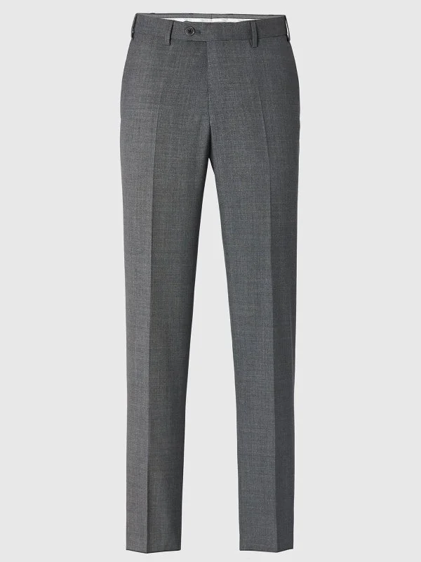Hiltl Gri Vitale Barberis Süper 120'S Yün Pantolon - 3