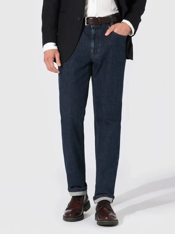 Hiltl Koyu Mavi 5 Cep Candiani Denim Regular Fit Pamuk Pantolon - 1