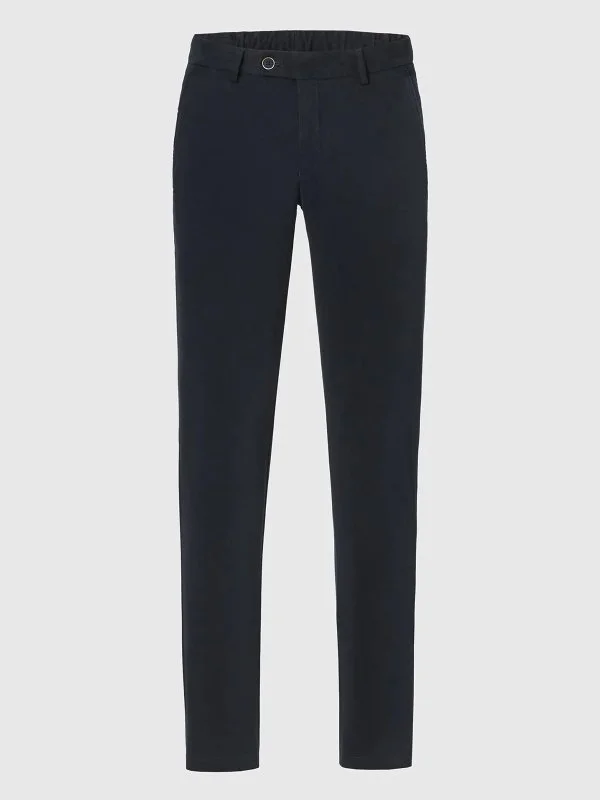 Hiltl Lacivert Comfort Strech Bel Arkası Lastikli Slim Fit Pamuk Chino Pantolon - 4