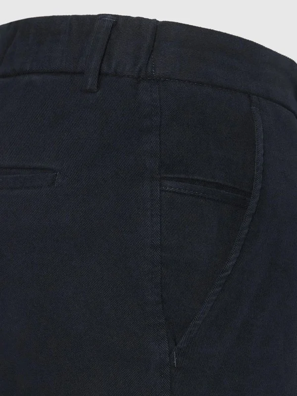 Hiltl Lacivert Comfort Strech Bel Arkası Lastikli Slim Fit Pamuk Chino Pantolon - 7