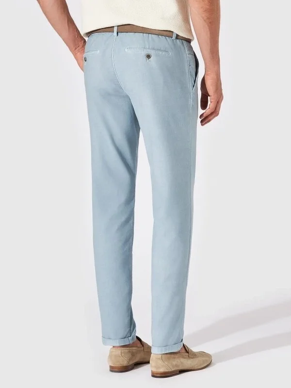 Hiltl Mavi Chino Vintage Bel Arkası Lastikli Pamuk Elastane Slim Fit Pantolon - 2