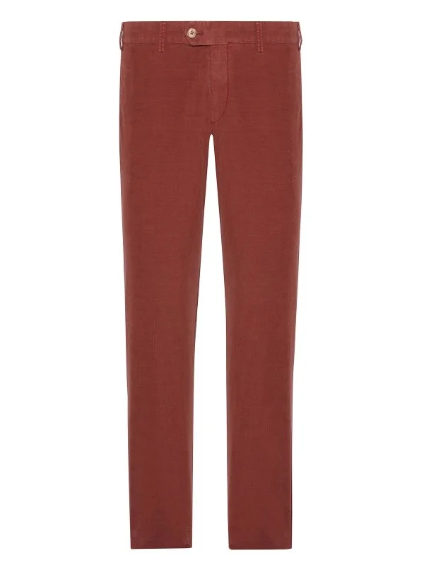 Hiltl Phantom Cord Coton Elastan Tarçın Rengi Tierre Chino Slim Fit Pantolon - 1