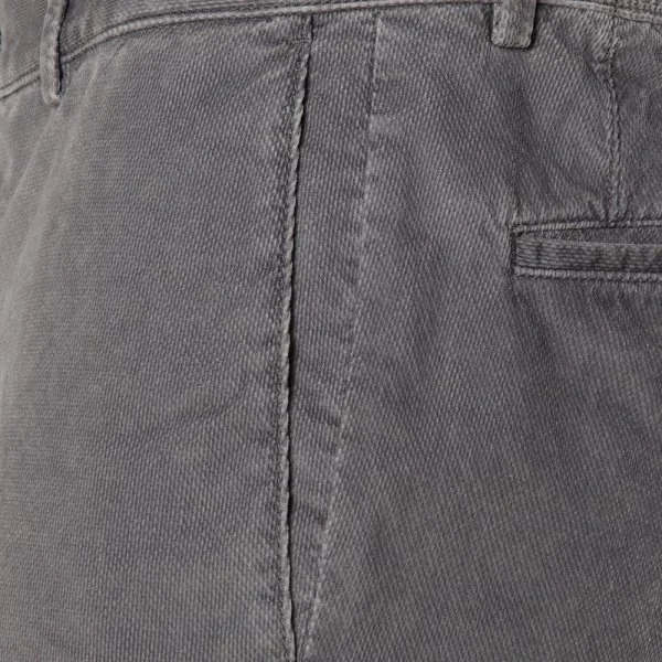 Hiltl Rugged Mille Rige Coton Elastane Gri Kadife Dokulu Victor Chino Regular Fit Pantolon - 3