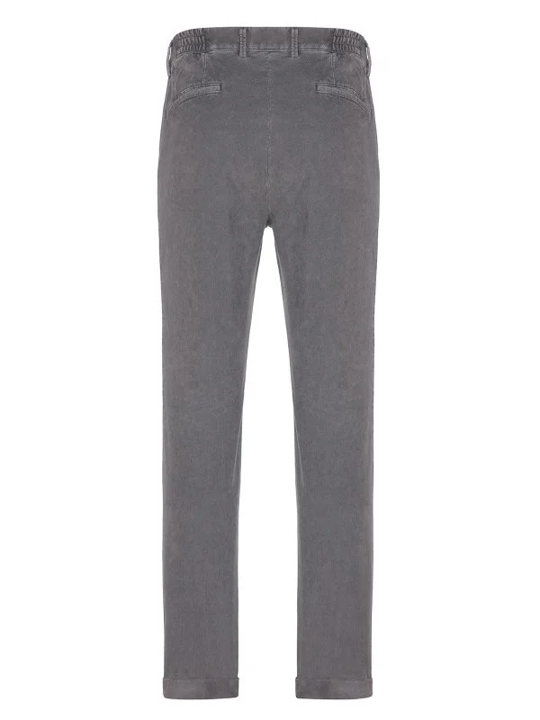 Hiltl Rugged Mille Rige Coton Elastane Gri Kadife Dokulu Victor Chino Regular Fit Pantolon - 2