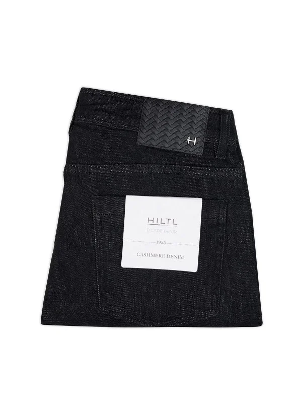 Hiltl Siyah Melanj Pamuk Kaşmir Slim Fit Denim Erkek Pantolon - 4