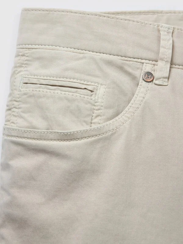 Hiltl Taş Rengi 5 Cep Gabardin Yıkamalı Regular Fit Pamuk Pantolon - 4