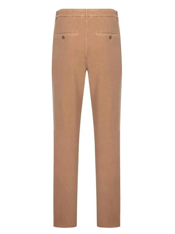 Hiltl Terracotta Vintage Bel arkası Lastikli Pamuk Elastane Slim Fit Pantolon - 3