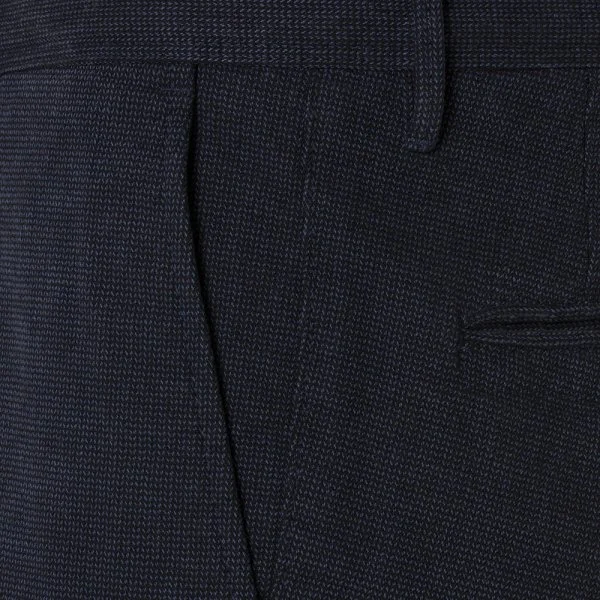 Incotex Lacivert Micro Desen Pamuk Yün Chino Slim Fit Pantolon - 3