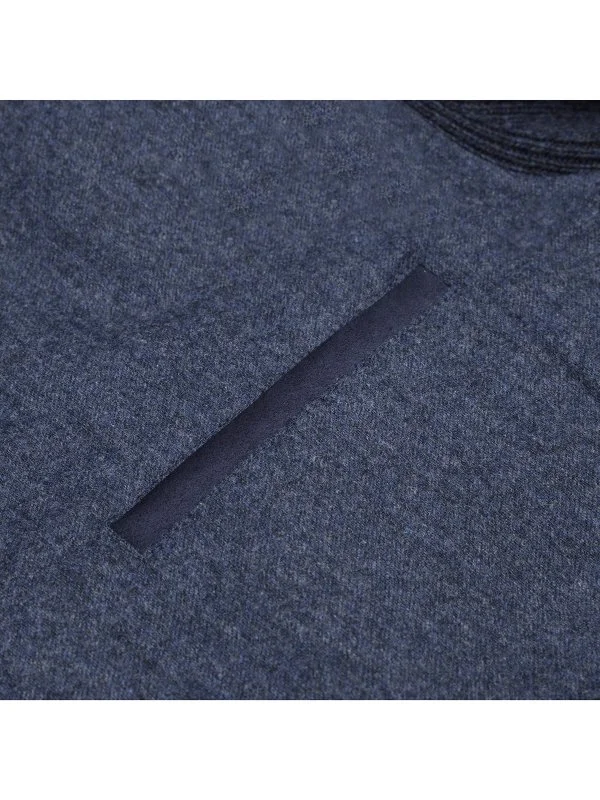 La Fileria İndigo Mavi Dolgulu Kapişonlu Geelong Yün Ceket Triko - 4