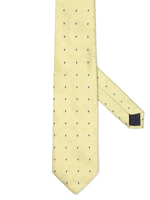 Les Copains Yeşil Dokulu Mikro Desenli İtalyan Kravat - 1