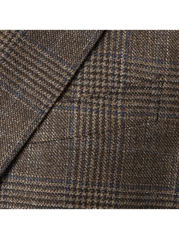 Sartoria Latorre Kahverengi Loro Piana Ekose Yün İpek Kaşmir Ceket - 2