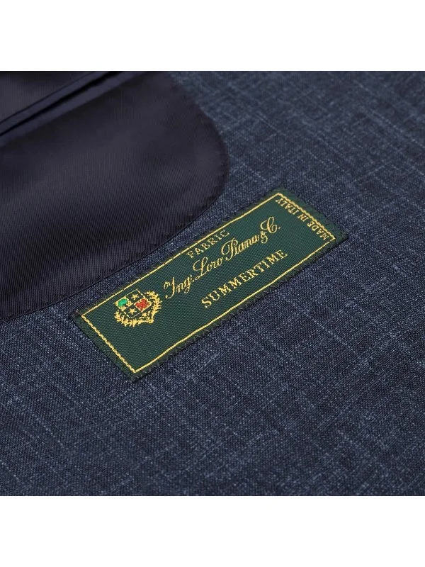 Sartoria Latorre Lacivert Loro Piana Summertime Yün İpek Keten Astarsız Ceket - 2