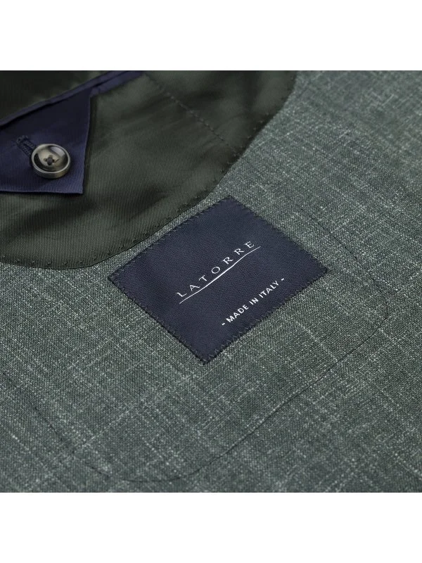 Sartoria Latorre Yeşil Loro Piana Summertime Yün İpek Keten Astarsız Ceket - 3