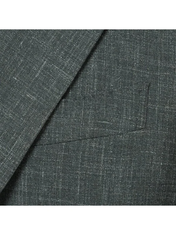 Sartoria Latorre Yeşil Loro Piana Summertime Yün İpek Keten Astarsız Ceket - 4