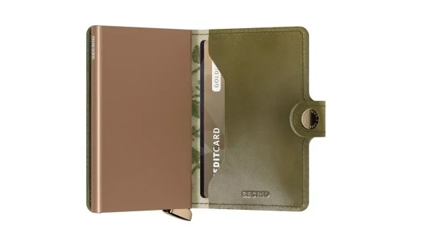 Secrid Premium Miniwallet Stitch Floral Olive Cüzdan - 2