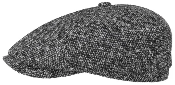 Stetson 6 Panel Cap Donegal Gri Yün Tweed Kasket Şapka - 1