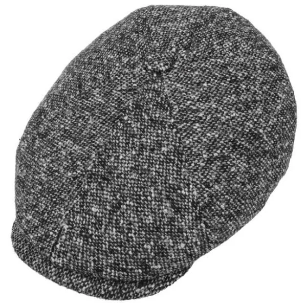 Stetson 6 Panel Cap Donegal Gri Yün Tweed Kasket Şapka - 2