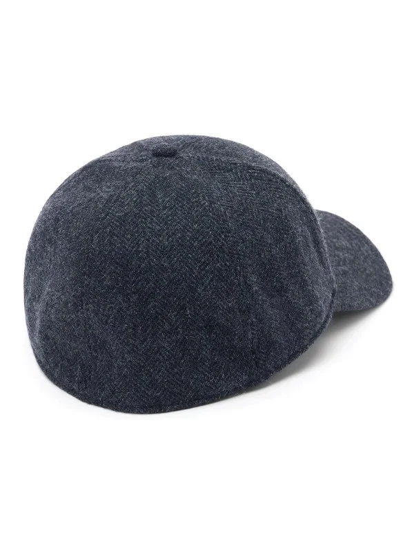 Stetson Baseball Cap Wool Herringbone Lacivert Balıksırtı Yün Şapka - 3