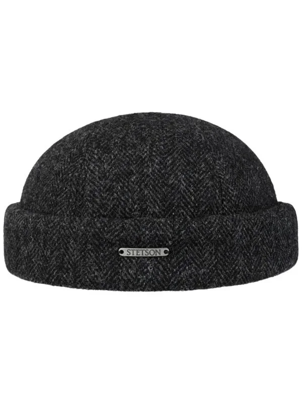 Stetson Docker Wool Herringbone Antrasit Balıksırtı Yün Şapka - 1