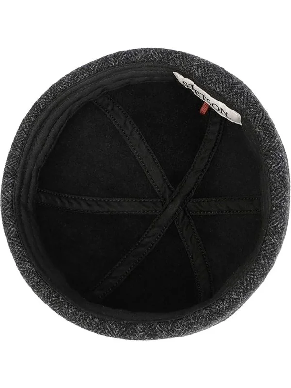 Stetson Docker Wool Herringbone Antrasit Balıksırtı Yün Şapka - 3