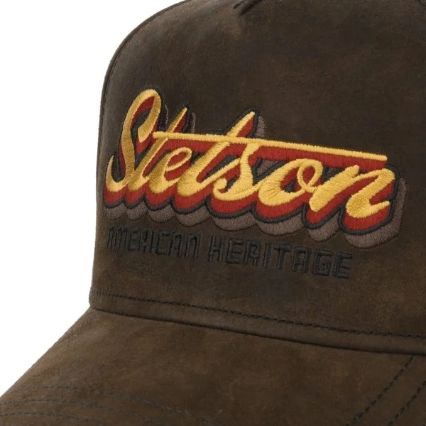 Stetson Kahverengi Trucker Cap Oily Goat Suede Ayarlanabilir Şapka - 3