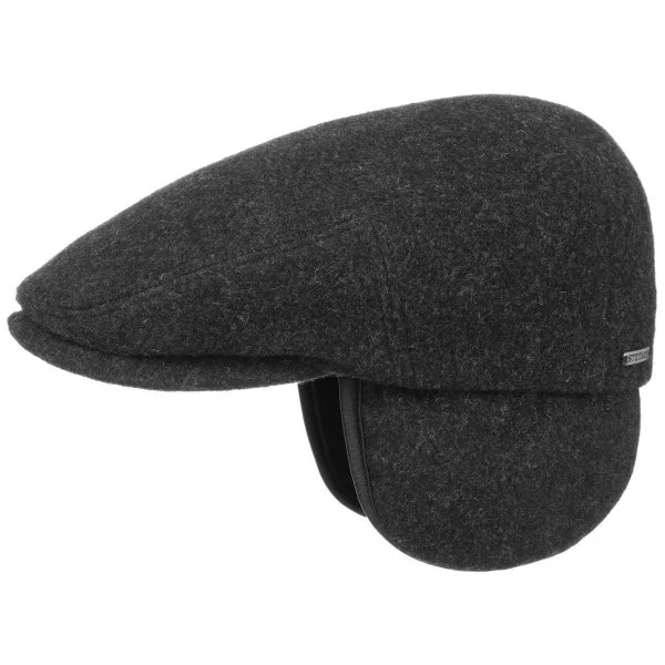 Stetson Kent Yün Kaşmir Antrasit Kulaklıklı Kasket Şapka - 3