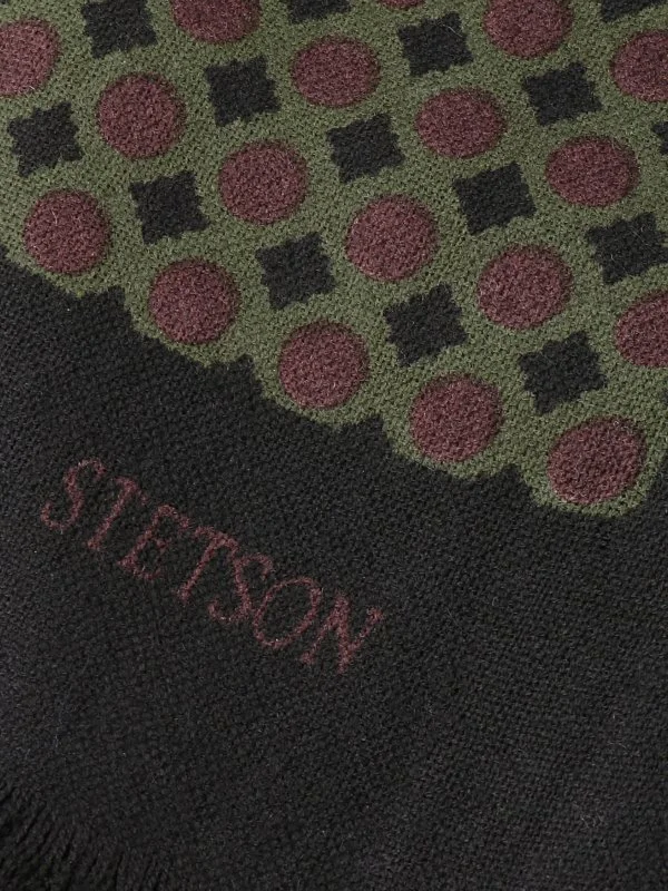 Stetson Siyah Yün Nokta Desenli Kaşkol - 2