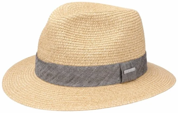 Stetson Traveller Toyo Balıksırtı Bantlı Kum Rengi Hasır Şapka - 1