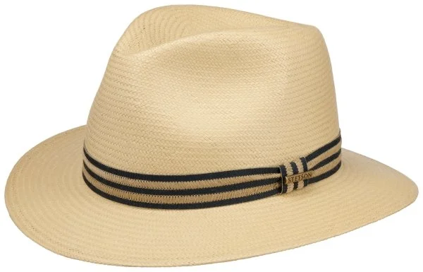 Stetson Traveller Toyo UV Korumalı Laci Bantlı Bej Hasır Şapka - 1