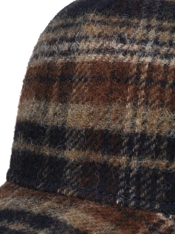 Stetson Trucker Cap Wool Check Lacivert Kareli Yün Şapka - 5