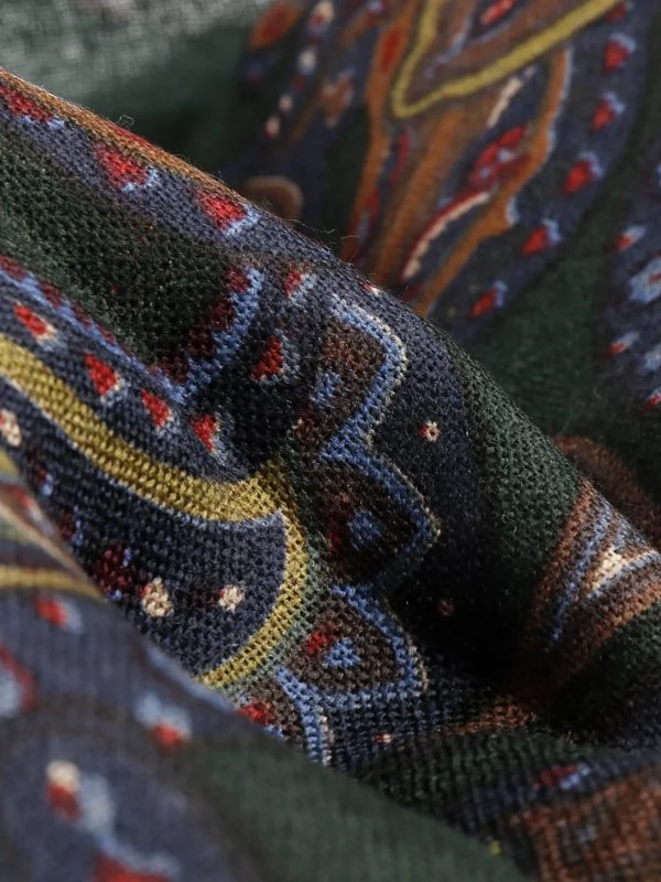 Stetson Yeşil Yün Şal Desenli Kaşkol - 2