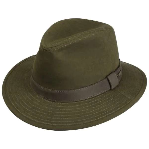 Stetson Zeytin Yeşili Traveller Waxed Cotton Uv Protection Water Repellent Şapka - 1