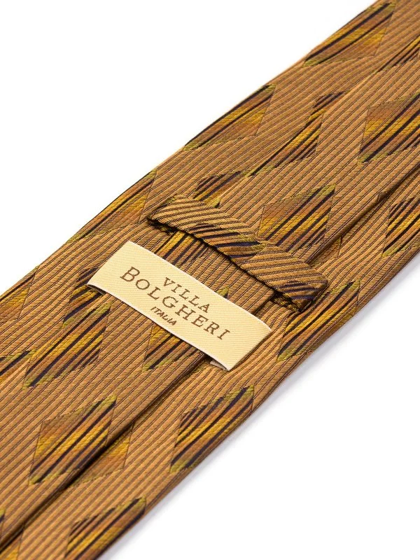 Villa Bolgheri Bronz Optik Diamond Desenli İtalyan Kravat - 2