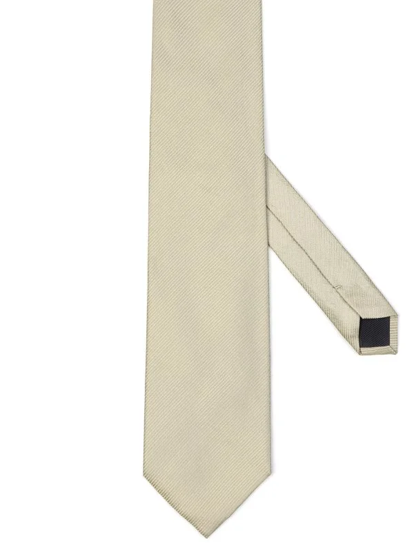 Villa Bolgheri Çağla Yeşili İnce Dokulu Çizgili İtalyan Kravat - 1