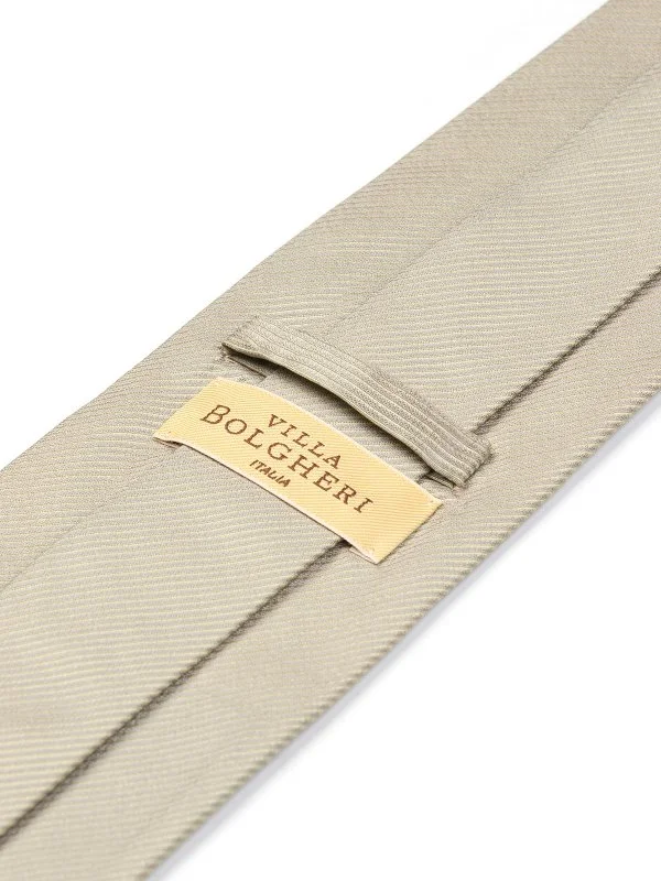 Villa Bolgheri Çağla Yeşili İnce Dokulu Çizgili İtalyan Kravat - 2