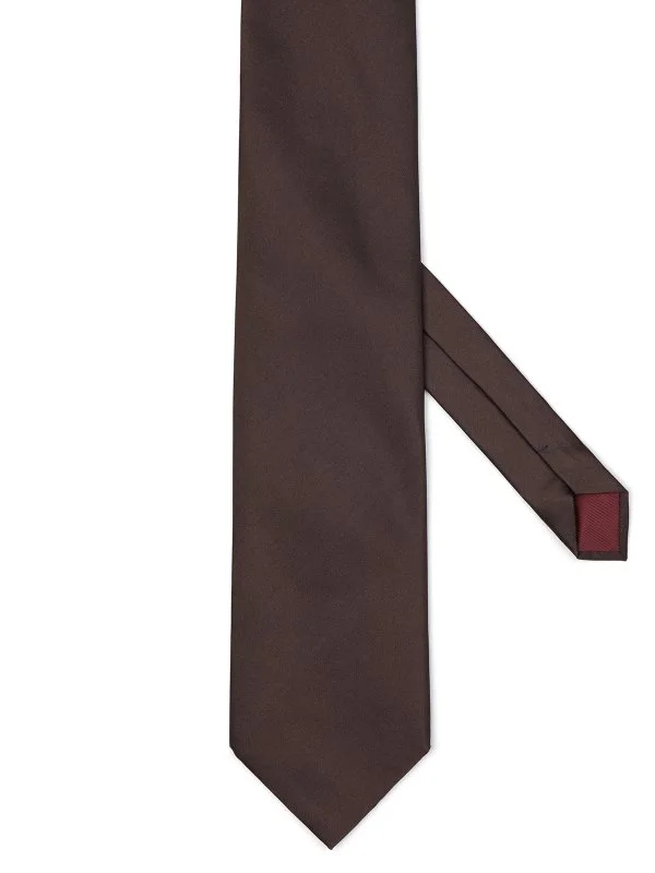 Villa Bolgheri Kahverengi İpek Kravat - 1