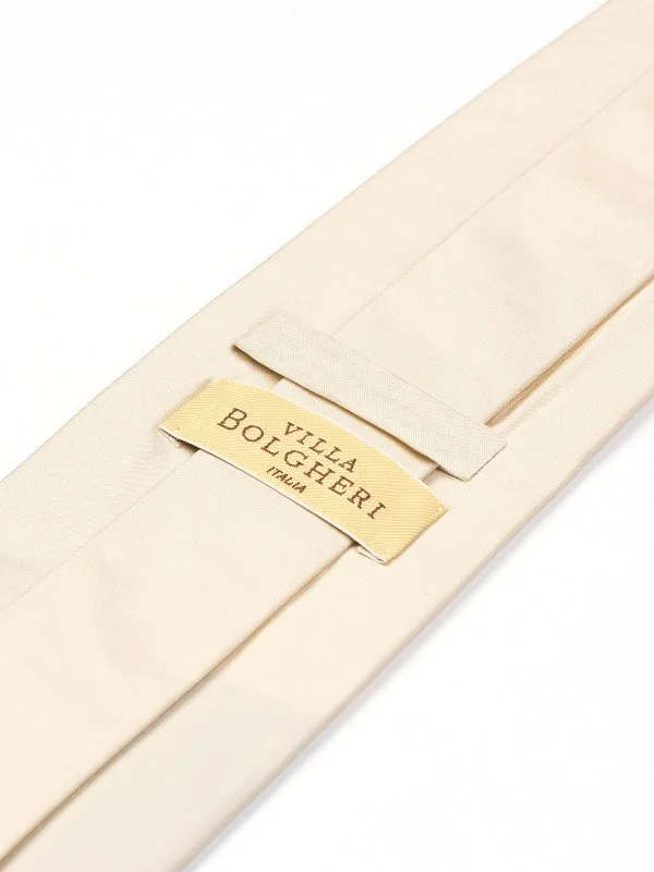 Villa Bolgheri Kırık Beyaz Düz Renk İtalyan Kravat - 2